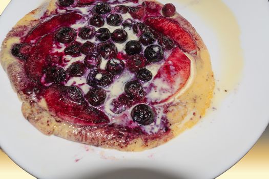 Breakfast Pancakes with Caramelized Cherries