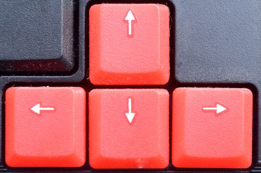 Cursor key, direction keys or navigation arrow keys in numeric pad on computer keyboards. It is made up of four keys the left arrow (back arrow), up arrow, down arrow, and right arrow (forward arrow).