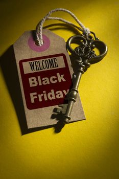 Vintage Key with Welcome Label - Black Friday