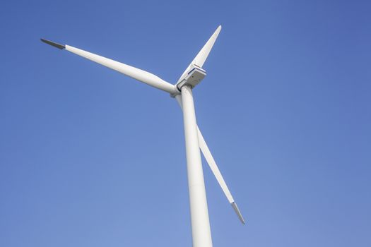 Wind turbine from aerial view, Drone view at windpark krammersluizen a windmill farm in the lake grevelingen in the Netherlands,Sustainable development, renewable energy