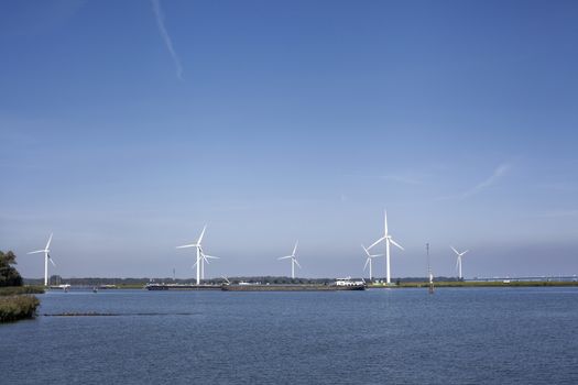 Krammersluizen lake krammer. Drone photograpy from the delta works in Zeeland in the Netherlands