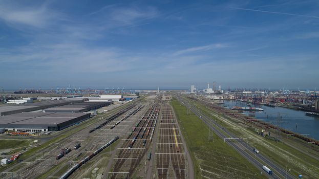 Industrial area in the Port of Rotterdam in The Netherlands. port of rotterdam zuid holland/netherlands products terminal europoort/calandkanaal