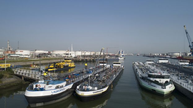 Industrial area in the Port of Rotterdam in The Netherlands. port of rotterdam zuid holland/netherlands products terminal europoort/calandkanaal