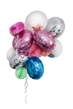 Colorful balloons on white