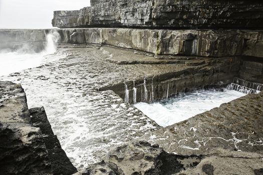 The famous "Wormhole" in Inishmore, Aran Islands, ireland