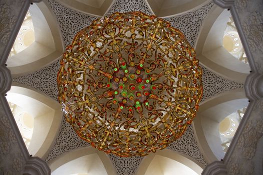 Sheikh Zayed Grand Mosque, Abu Dhabi close up interior, Abu Dhabi, UAE