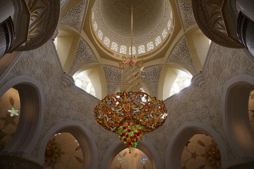 detail of Sheikh Zayed Grand Mosque, Abu Dhabi close up interior, Abu Dhabi, UAE