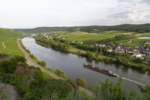 Aerial view of BernKastel-Kues at the river Moselle in Germany - Image