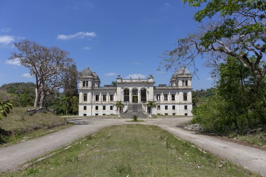 View of an old abandoned mansion, cuba