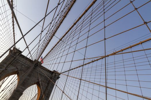 Brooklyn Bridge in New York City at sunrise, USA