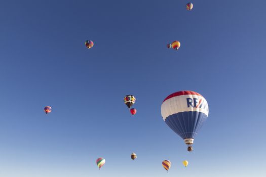 Alamogordo, Balloon Fiesta on a sunny day. White Sands National Monument in Alamogordo, New Mexico USA