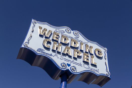 Las Vegas, Nevada, USA Wedding chapel sign in Las Vegas, Nevada. USA