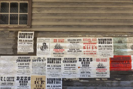 Labels from Wild west background on seamless wooden texture - image