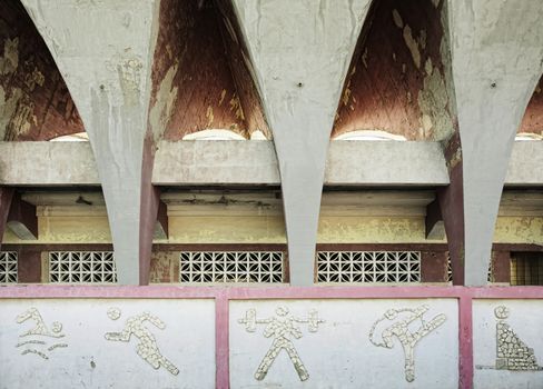 Detail Jose Marti stadium in Havana. Cuba