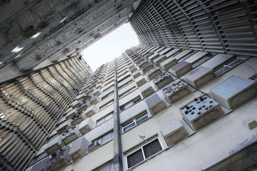 Big old apartment block in poor neighborhood, Havana, Cuba
