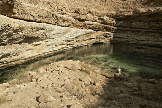 Bimmah Sink hole (Dibba Al Bay Ah). Sultanate of Oman. Arabian Peninsula