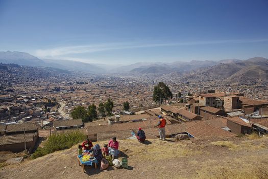 Skyline of Cusco in the morning in Peru