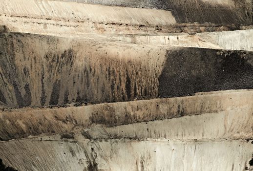 Excavation open pit mine Kennecott, copper, gold and silver mine operation