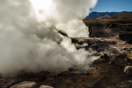 El Tatio is a geyser field located in the Andes Mountains of northern Chile at 4,320 metres 14,170 ft above mean sea level