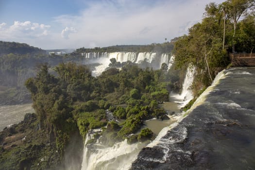 Beautiful view of Iguazu Falls, one of the Seven Natural Wonders of the World - Foz do Iguaçu, Brazil and argentina
