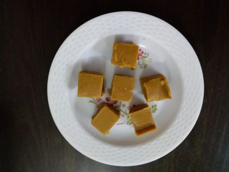 a tasty Indian sweet  known as burfi