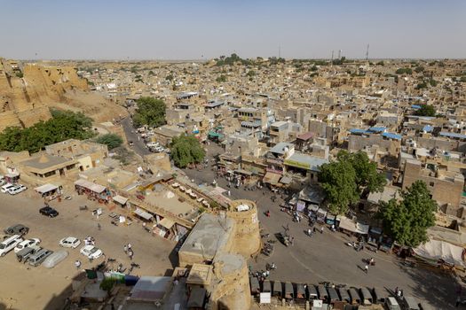 Detail of Jaisalmer is called the golden city because their houses was built from limestones that have golden color