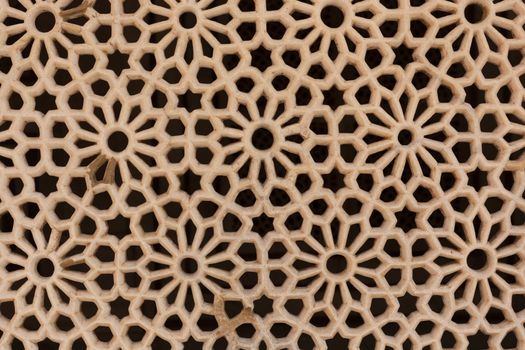 Perforated wall in the building of the palace in the Amber Fort, Jaipur, Rajasthan State, India
