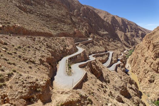 Dades Gorge is a beautiful road between the Atlas Mountains in Morocco, Africa