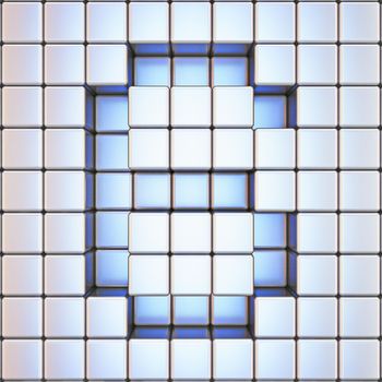 Cube grid Number 6 SIX 3D render illustration