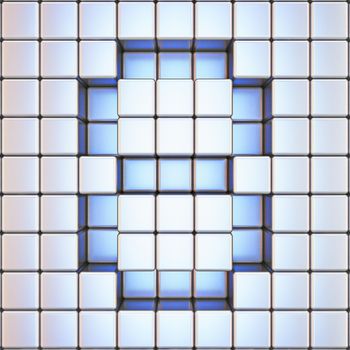 Cube grid Number 8 EIGHT 3D render illustration