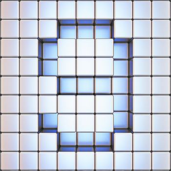 Cube grid Number 9 NINE 3D render illustration