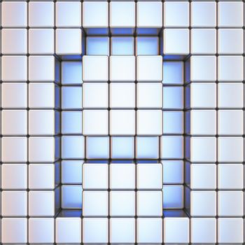 Cube grid Letter A 3D render illustration