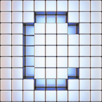 Cube grid Letter C 3D render illustration