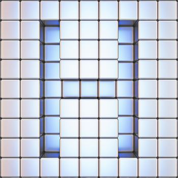 Cube grid Letter H 3D render illustration