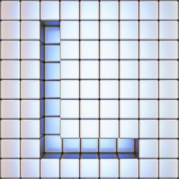 Cube grid Letter L 3D render illustration