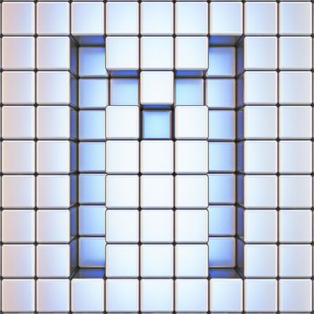 Cube grid Letter M 3D render illustration