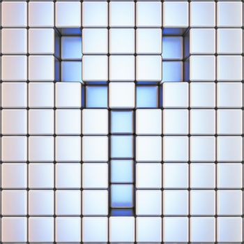 Cube grid Letter Y 3D render illustration