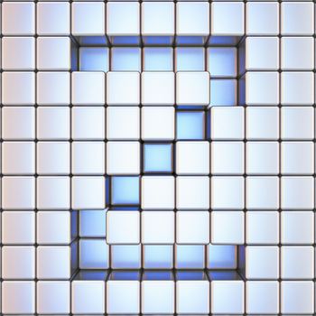 Cube grid Letter Z 3D render illustration