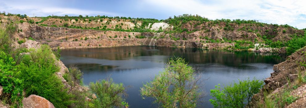 Radon Lake in a place of flooded granite quarry near the Southern Bug river in Mygiya village, Ukraine