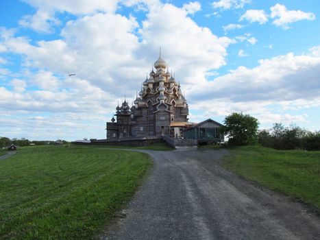 
Church of the Orthodox Church made of wood in Russia.