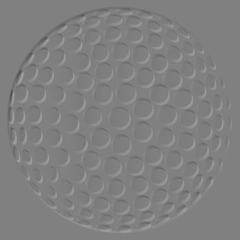 A golf ball as a grey embossed image