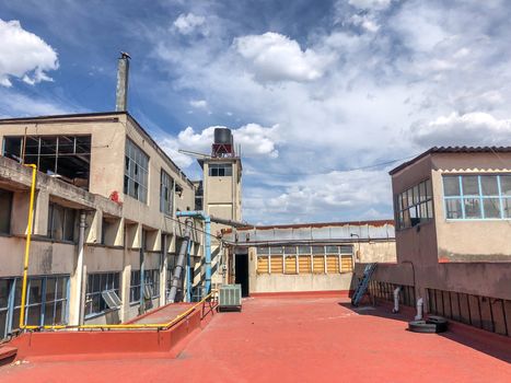 Roof of an abandoned paper mill in Mexico City