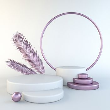 Abstract podium composition 3D render illustration