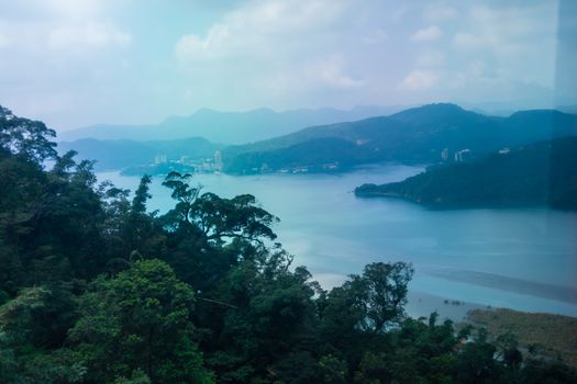 Overhead shot of Sun Moon Lake, Taiwan