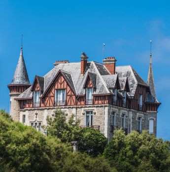 Typical house of the city of Biarritz on the Atlantic coast in France