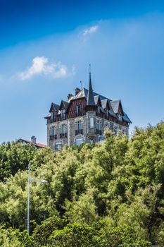 Typical house of the city of Biarritz on the Atlantic coast in France