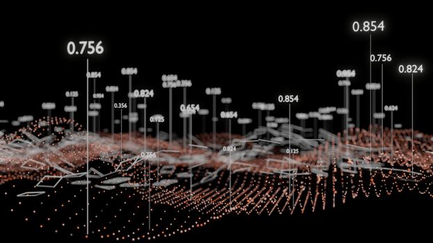 Big Data Visualization. Abstract structure for Science or Technology background. 3D illustration infographic