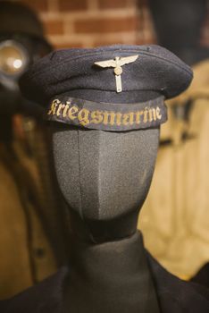 Sailor cap close up. Museum Worl War I