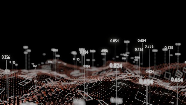 Big Data Visualization. Abstract structure for Science or Technology background. 3D illustration infographic