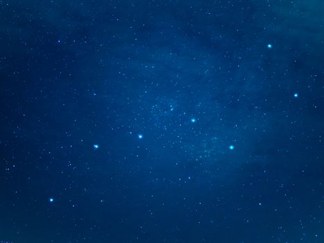 Really north sky with Big Dipper Constellation. Ursa Major or The Great Bear at starry winter night sky.